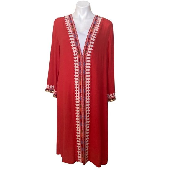 Soft Surroundings NWT $130 Coral Hacienda Topper, Women's M (10-12) - Picture 2 of 10